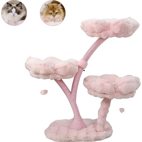 Tour pour chats, Design floral, Centre d'activités multi-niveaux, Rose (1/2)