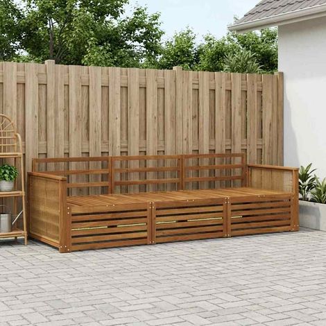 vidaXL Outdoor-Sofagarnitur 3 pcs Natur Massivholz Akazie (1/5)