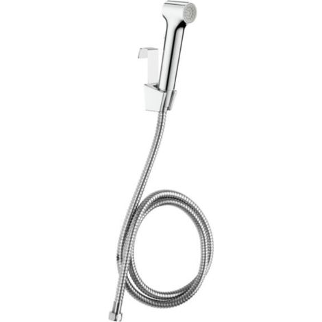 Wirquin – Combiné shattaf chromé avec douchette WC et flexible inox 1,50 m – Jet puissant et bouton Stop Jet – Installation universelle et facile