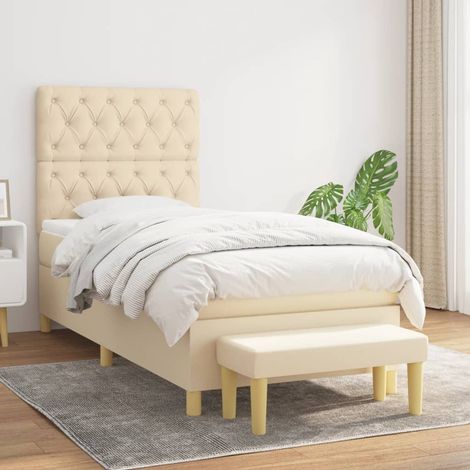 Boxspringbett mit Matratze Creme 80x200 cm Stoff (1/5)