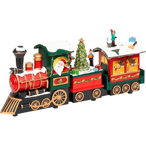 Figurines Noël Locomotives Décorations Festives Miniatures Détaillées - Basics