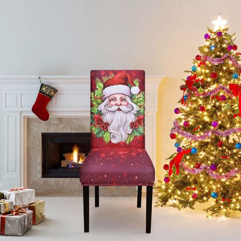 Housse De Chaise - Extensible - Pour Chaise À Dîner - Décoration De Noël - Lavable En Machine - Convient Pour Cuisine Salle À Manger Hôtel - Lot De 4 (1/5)