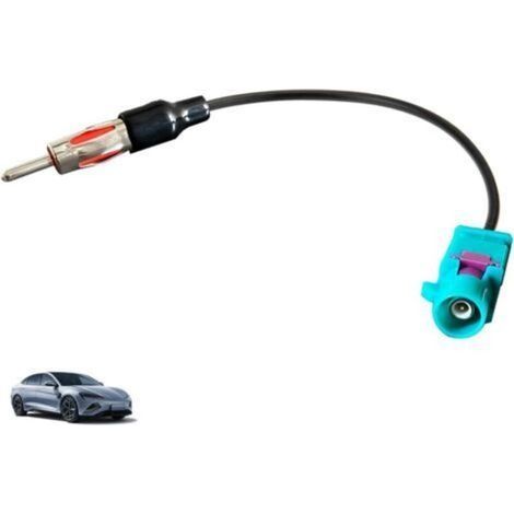 Car Radio Antenna Adapter, Fakra Z Male to DIN Male Universal Connector with RG174 Coaxial Cable, Car Radio Antenna Connector Compatible FM/AM GPS DAB+ Stereo CD Multimedia Audio Systems