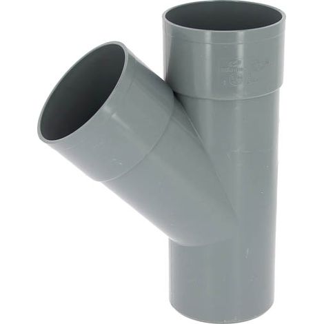 Adequa – Raccord d'évacuation PVC mâle-femelle 45° Ø100 – Évite les retenues d'impuretés – Circonférence femelle pour emboîtement facile