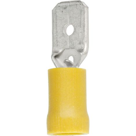 Clip mâle semi-isolé jaune 4 - 6 mm² raccord 6,3 x 0,8 mm