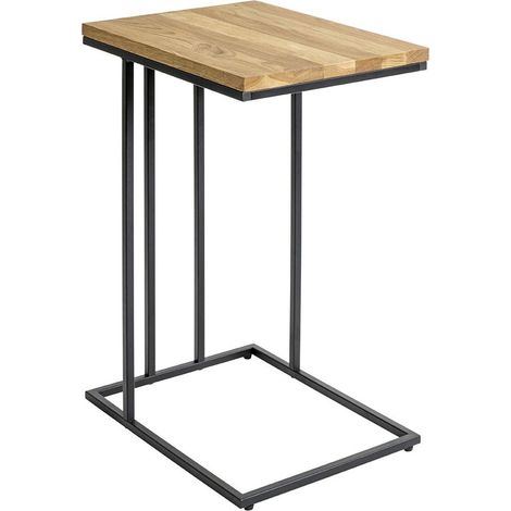 Table d'Appoint en Bois "Rubi" 68cm Naturel & Noir (1/3)