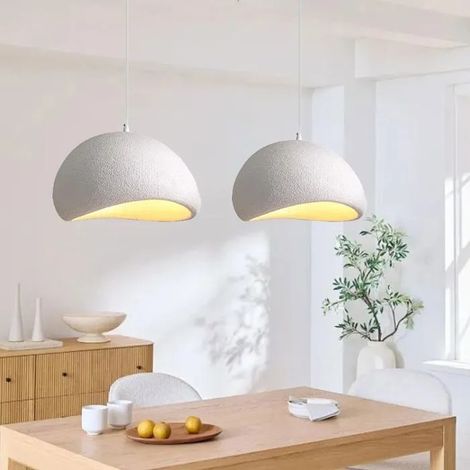 Lot de 2 Lustre Suspension Industriel Moderne 20cm Lampe de Plafond Ciment Design Edison Luminaire Vintage pour Salon Chambre (1/5)