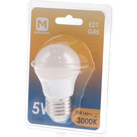 IluminaShop - Bombilla LED E27 G45 5W IP20  Blanco Frio 6500K (1/3)