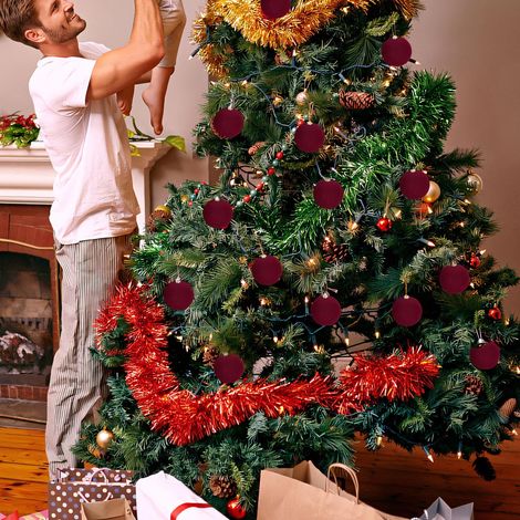 Guirlande De Noël Artificielle - Sapin Blanc Floqué Neige - Pour Cheminée Escalier Porte - 12 Pièces (1/5)