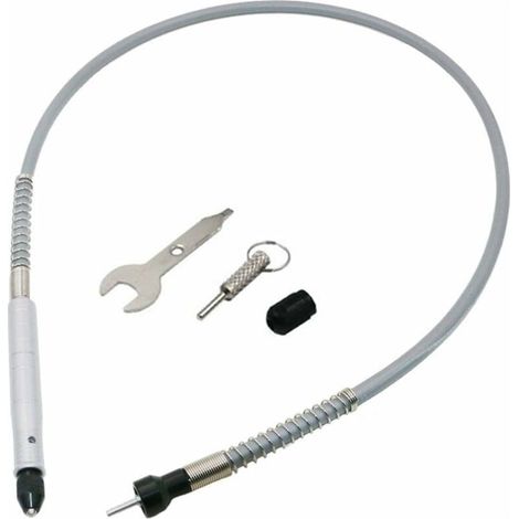 1/8 '(3.175 mm) Arbre Flexible adaptateur de fixation, flexible, câble d'extension de perceuse Mandrin pour Dremel et compatible meuleuse Outil avec clé, argent (1/5)