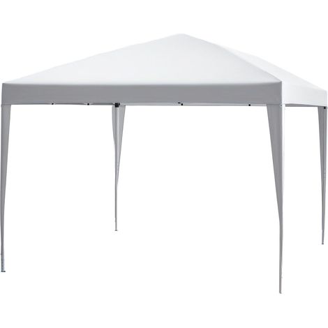 Tonnelle de jardin extérieur 3x3m Tonnelle pliante Pop up Tente Pliable Barnum de Jardin Pliant Anti-UV + Sac de Transport Acier Oxford Blanc (1/5)