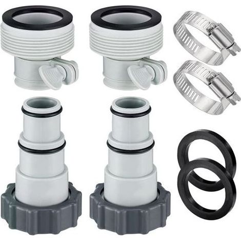 Ulisem Adaptateur Tuyau Piscine, 8 Pièce Adaptateur de Tuyau de Piscine, Adaptateur Pompe 32 et 38 mm (1/4)