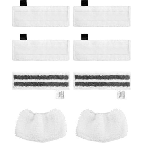 BUNTHAUS Ensemble d'accessoires 8 pièces pour nettoyeurs vapeur Kärcher SC2 SC3 SC4 SC5, comprenant 6 capuchons en microfibre et 2 chiffons Easy Fix