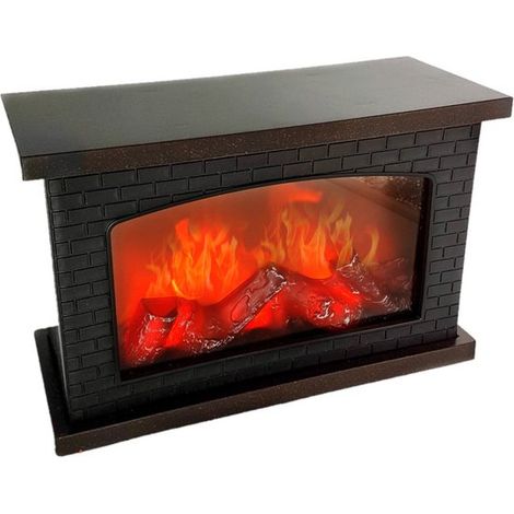 Cheminée décorative/cheminée ouverte - avec éclairage LED - L30 x H20 cm (1/4)