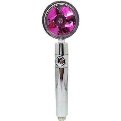 Cabezal de ducha de mano de alta presión con hélice turbo, rotación de 360°, potente y ahorrador de agua, chorro manual, interruptor de encendido/apagado de un solo toque, para baño. (1/5)