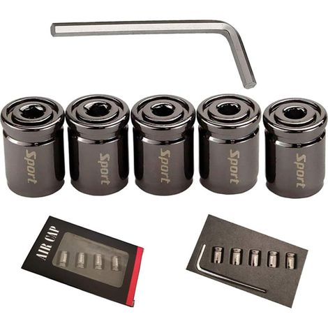 Capuchon de Valve Auto,Bouchons de Valve Bouchon Pneu Voiture avec Joint Capuchon de Valve Universel de Rechange pour Voitures, VUS, Camions, Motos (1/5)