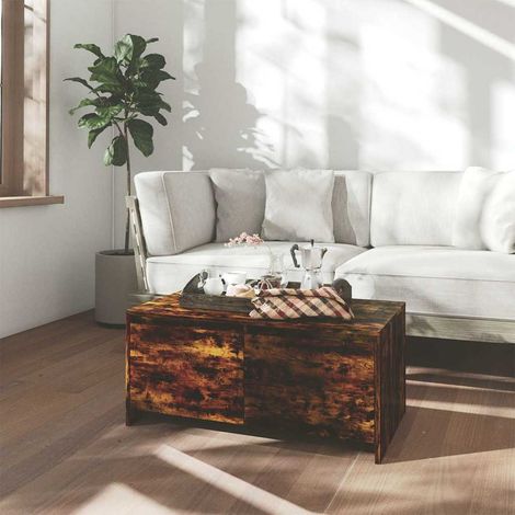 vidaXL Coffee Table Smoked Oak 90x50x41,5 cm Engineered Wood (1/5)
