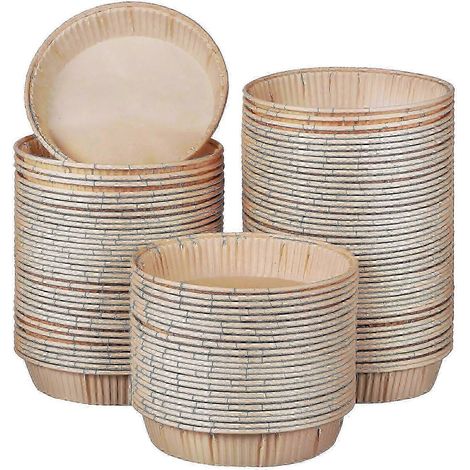 100 mini moules à tartelettes ronds, compatibles avec les tartes, muffins et quiches. Résistants au four et au micro-ondes, antiadhésifs et faciles à démouler. Idéaux pour la pâtisserie maison. (1/2)