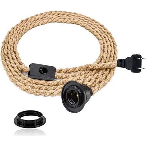 Suspension - Cordon Tressé - Prise US - 110 V - Pour Intérieur Jardin Mariage - Sans Ampoule - 1 Pièce (1/5)