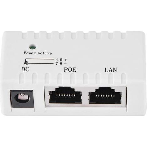 Ethernet Power Injector Adapter for PoE Splitter for LAN Network (White) (1/5)
