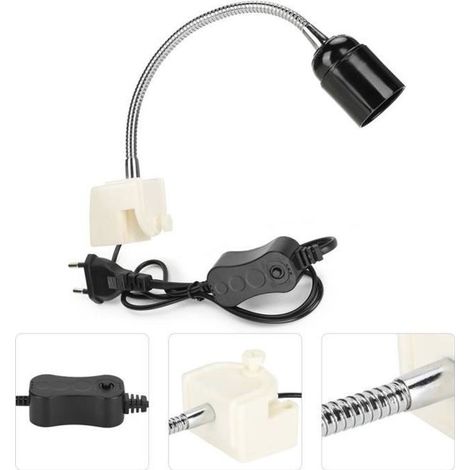 Support lampe chauffante flexible 36x6x5 cm pour reptiles compatible UVB (1/4)