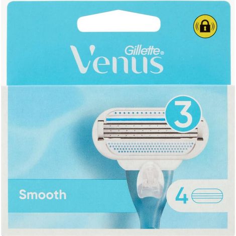 GILLETTE VENUS LAMETTE RASOI DONNA SMOOTH PER RASOIO A 3 LAME. CONFEZIONE DA 4