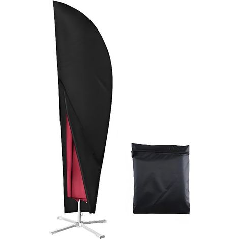 Housse de Parasol en Oxford 420D, pour Parasol Romain, Imperméable, Anti‑UV, Noir, 205 cm (50x70x40 cm) (1/5)
