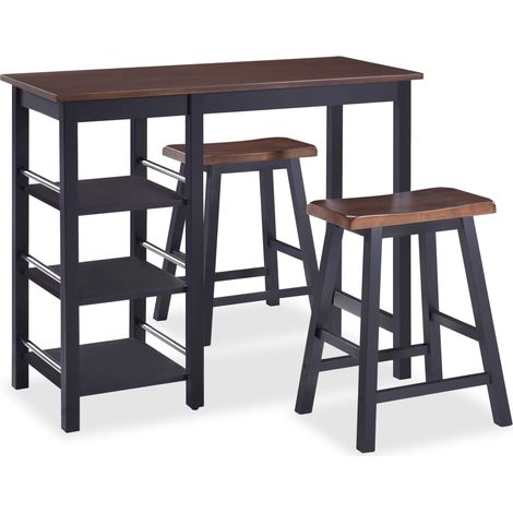 Assortiment de bar 3 pcs MDF Noir CFW64518 (1/5)
