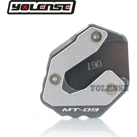 (Gris-MT09) Compatible avec YAMAHA MT-09 MT 09 MT09 Tracer 900 XSR900 : béquille latérale, extension et support pour une meilleure stabilité. (1/4)