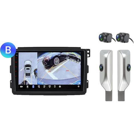 Lettore multimediale per auto, funzionalità audio avanzate, sistema di navigazione, compatibile con i sistemi per auto intelligenti Smart fortwo 2011-2015, V1 Plus 360 (6GB-128GB) - B (1/2)