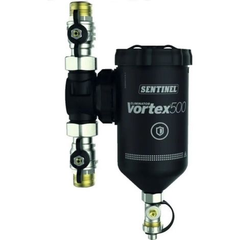 Sentinel – Filtre à boue Eliminator Vortex 500 – Type de filtration eau – Débit max. 50 l/min – Température max. 100°C – Capacité 500 ml