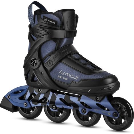 Patins à roues alignées, bleu foncé, pointure 44, freins ABEC-7 (1/5)