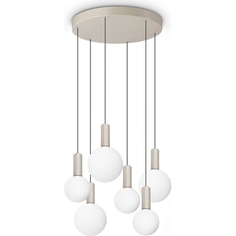 Ideal Lux Sospensione Odeon 6 luci LED integrato bianco metallo (1/3)