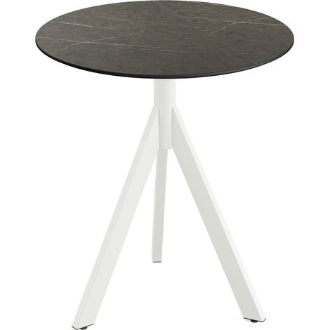 Table de Bistrot Infinity Tripod avec Piètement Blanc et Plateau HPL Ø 70 cm - Veba