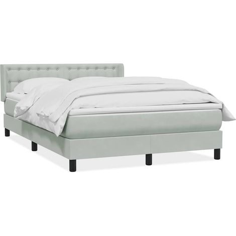 Maison Exclusive - Sommier à lattes de lit et matelas gris clair 160x220cm velours
