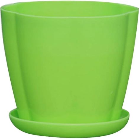 Petits pots de fleurs en plastique pour plantes d'intérieur, pots de jardinage décoratifs avec drainage et soucoupe pour toutes le (1/5)