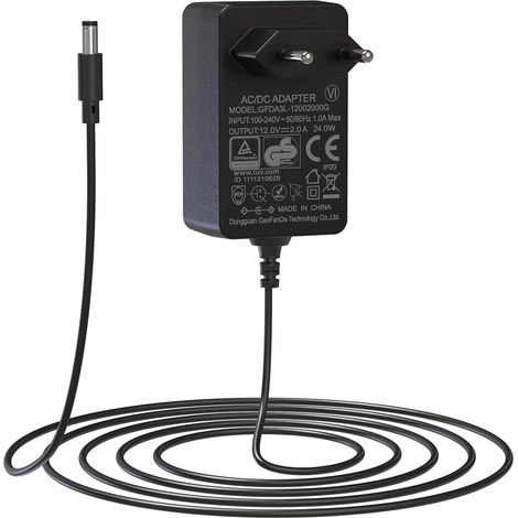 Adaptateur Secteur 12 V 2 A, Alimentation DC 12V 100-240V 50/60 Hz, Prise Jack 5,5 mm, Câble de 1,5m pour Rubans LED, Caméras de Vidéosurveillance, Routeurs (1/5)