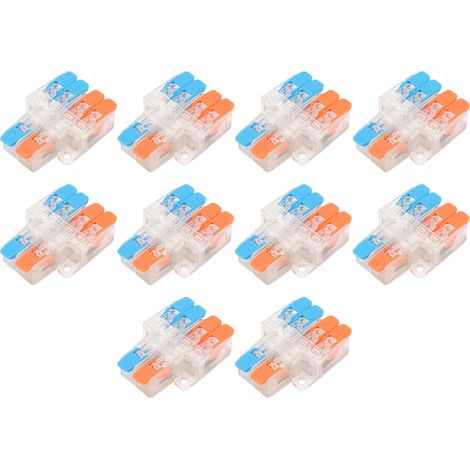 Connecteur de câblage rapide 2 entrées 4 sorties, conducteur de fil 0.5 à 6 mm² 41A 450V, 10 pièces