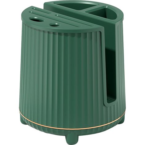 Porte-couteaux rotatif multifonctionnel, planche à découper, support de rangement pour couteaux, grande capacité, égouttoir, étagère à baguettes et couteaux, simple couche, vert foncé
