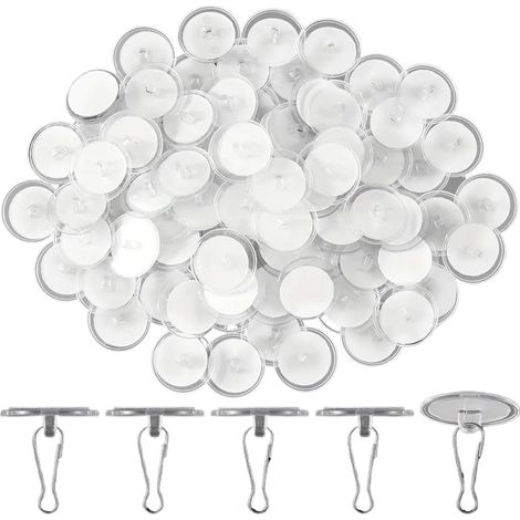 Adhesive Ceiling Hooks 100 Pieces Transparent Suitable for