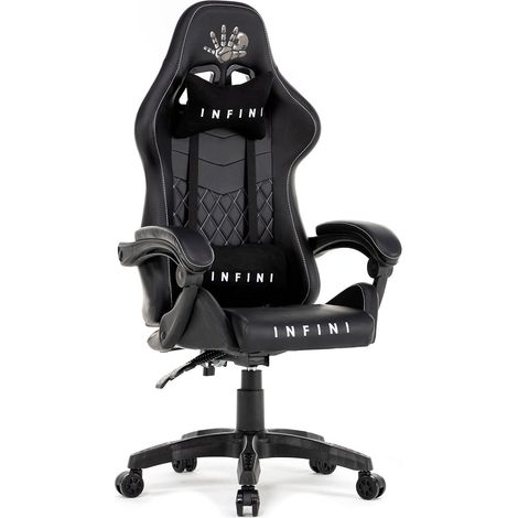 Chaise de jeu Infini Five noire (1/5)