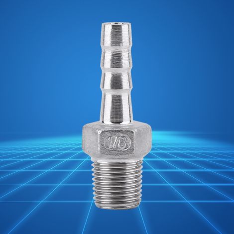 Raccords de tuyauterie à filetage extérieur BSP avec connecteur d'extrémité de tuyau cannelé (1/8" x 6 mm) (1/3)