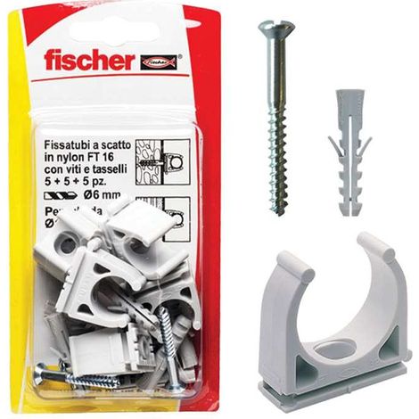 Fischer Clip Rohrschelle offen FT 20 K - Ø 20 mm, Nylon grau RAL 7035, 4 Stück