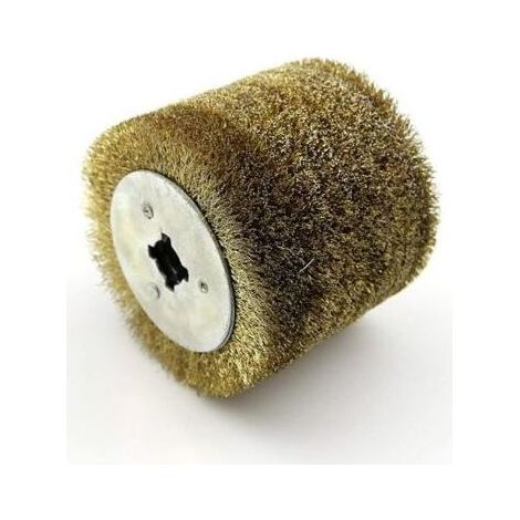 Brosse Nylon Circulaire,Brosse Nylon Abrasifs Brosse métallique 1pcs en Acier Inoxydable Roue for Bois Laque de Polissage et Meule d'ébarbage,120120110mm (Grit : Coarse 0.3mm wire) (1/4)