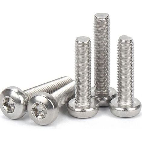 Vis Torx tête plate M3 × 12 mm en acier inoxydable, filetage complet, lot de 50 pièces (1/4)
