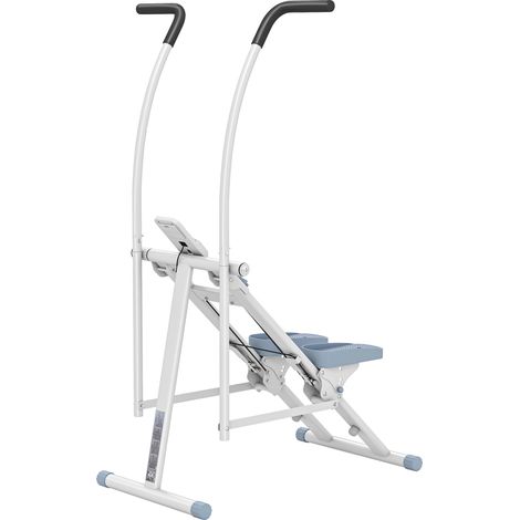 Stepper escalier pliable climber stairmaster pour exercice de gym à domicile pédales réglables écran LCD 85x80x142cm blanc (1/5)