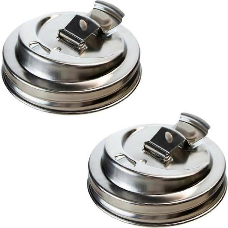 Lot de 2 couvercles pour bocaux Mason, couvercles à large ouverture en acier inoxydable, bouchons à clapet anti-fuite et anti-fissures (1/5)