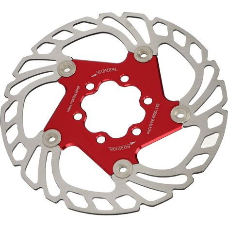 Disque de frein pour vélo de route à 6 boulons, grand disque de frein flottant rouge creux de remplacement, 140 mm/5,5 pouces (1/5)