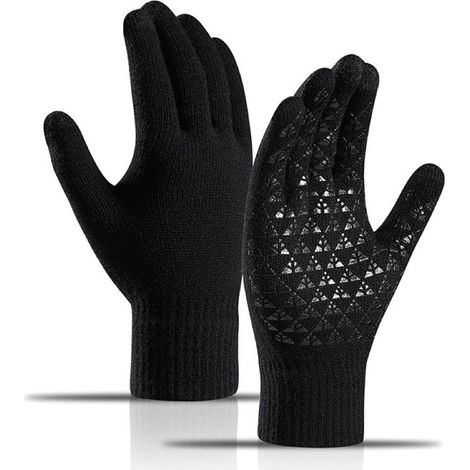 Guantes de invierno para hombre y mujer, guantes cálidos con forro polar para usar con pantallas táctiles, para conducir, andar en moto, correr y actividades al aire libre.
