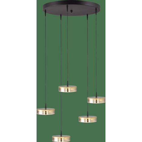 Lampe suspendue à 5 lumières Imperia Ø 50 cm noir avec or - 2042-05-02-02-50-5 (1/3)